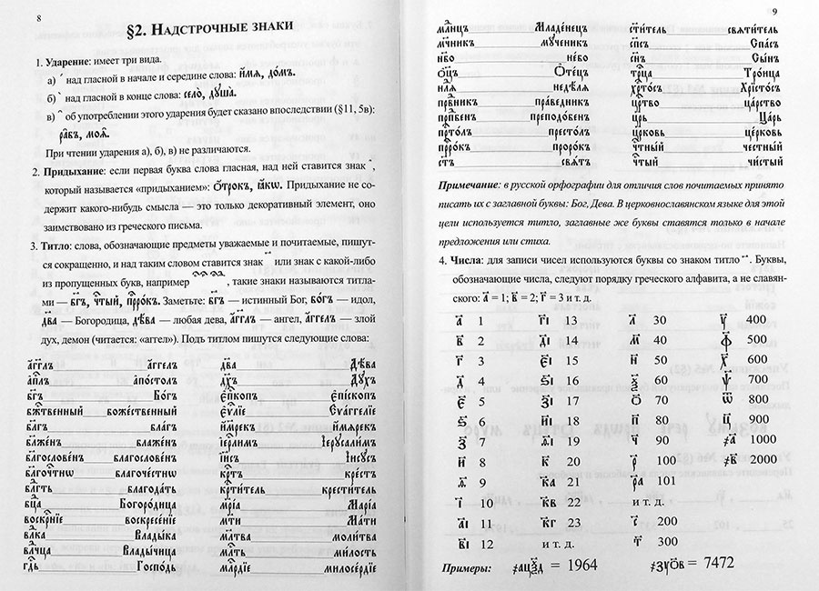 Грамматика церковно-славянского языка. Конспект, упражнения, словарь — изображение 3