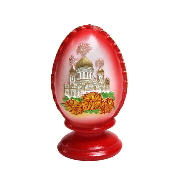 Свеча Пасхальное яйцо с храмом малое — изображение 2