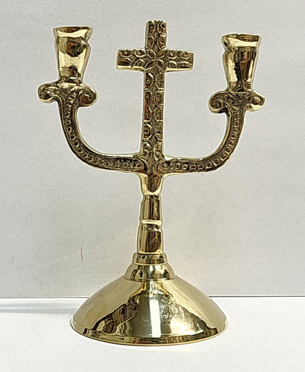 Подсвечник двойной, литой, чеканка, Греция
